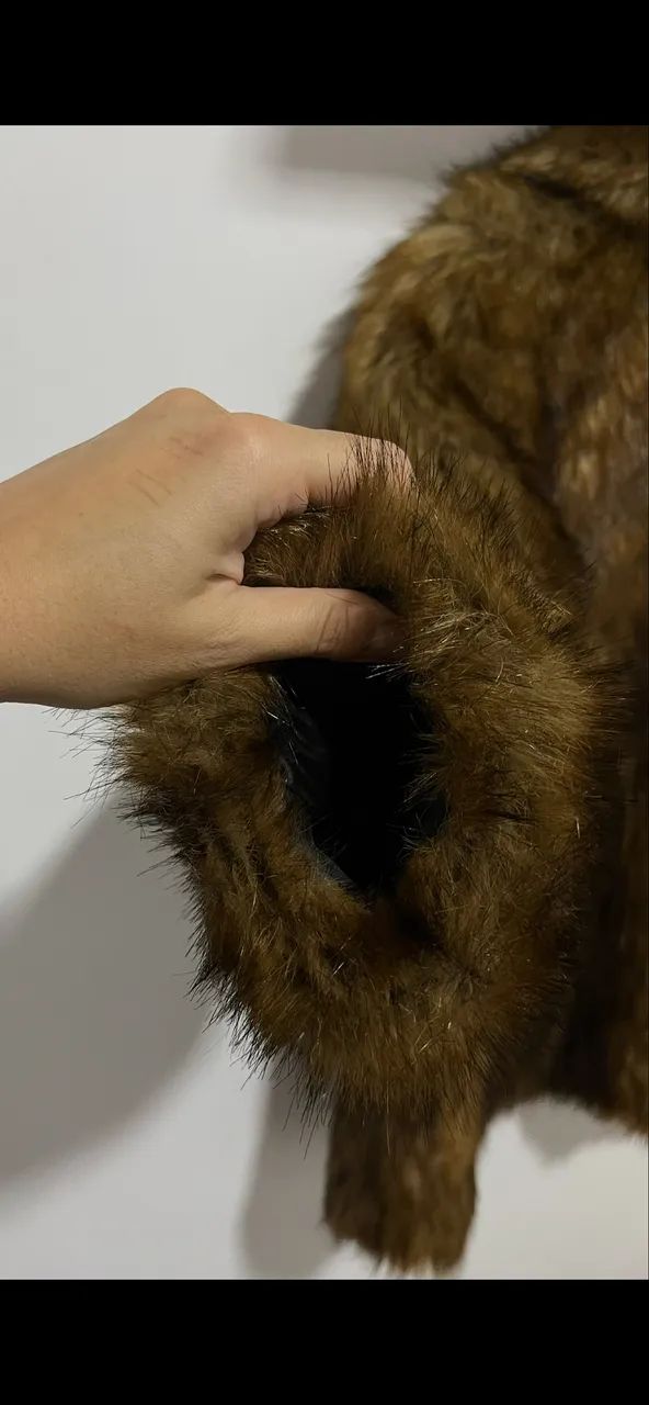 Casaco de pêlos grosso marrom da Zara - Foto 2