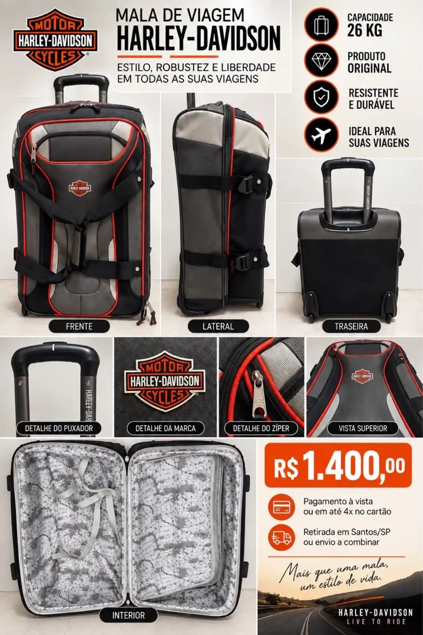 Mala de viagem 26 kg Harley Davidson 