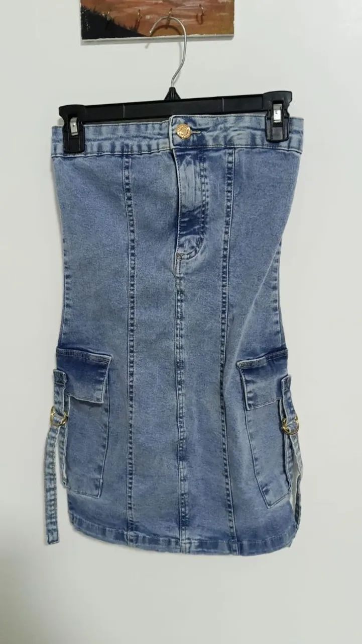 Vestido tomara que caia Jeans  - Foto 2