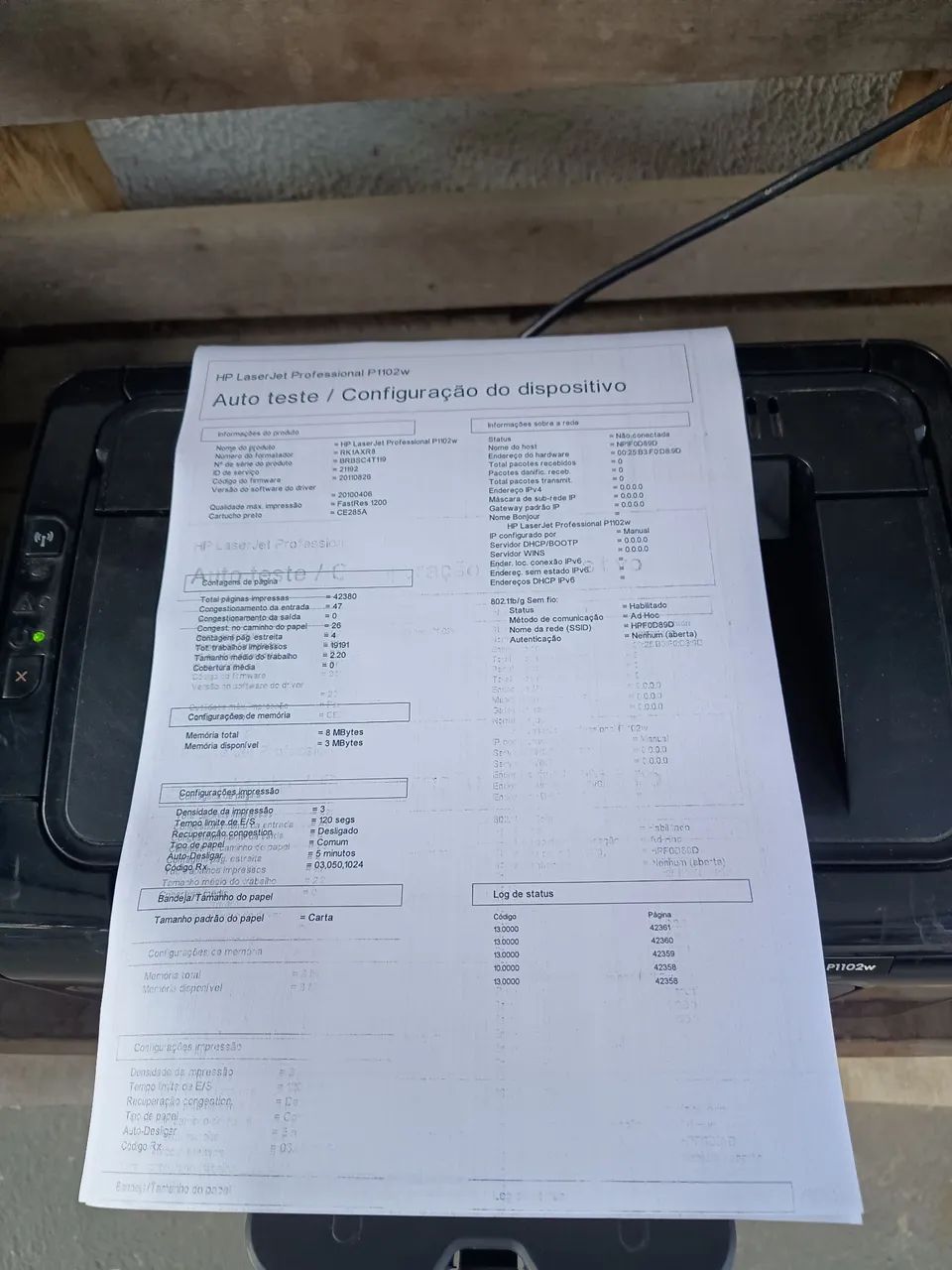 Vendo Impressora HP Laser Jet P1102W, funcionando, folha teste nas fotos. Vendo no estado. - Foto 2