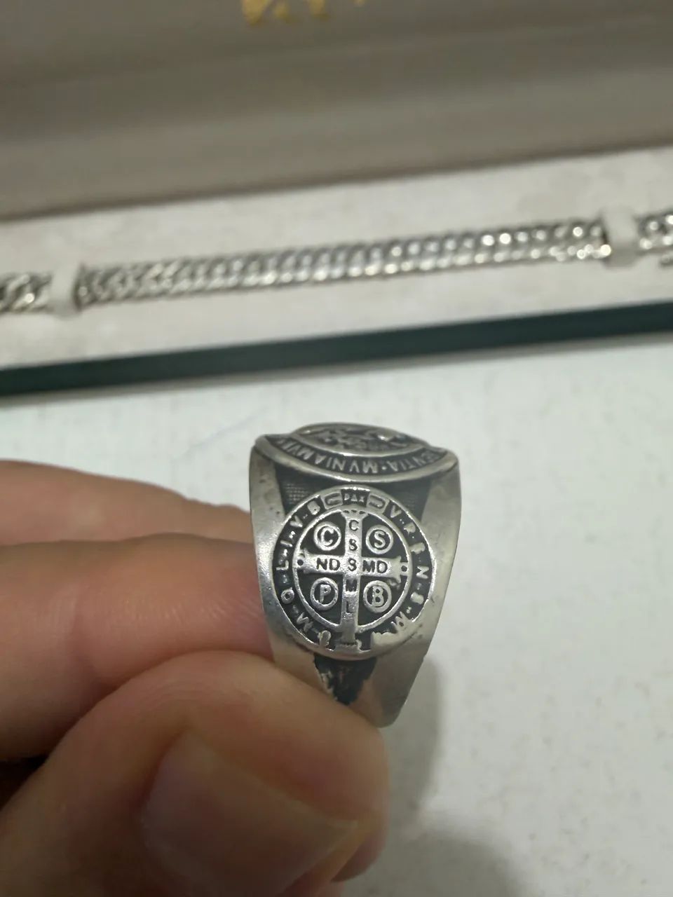 Pulseira prata e dois anéis prata , alto acabamento  - Foto 4