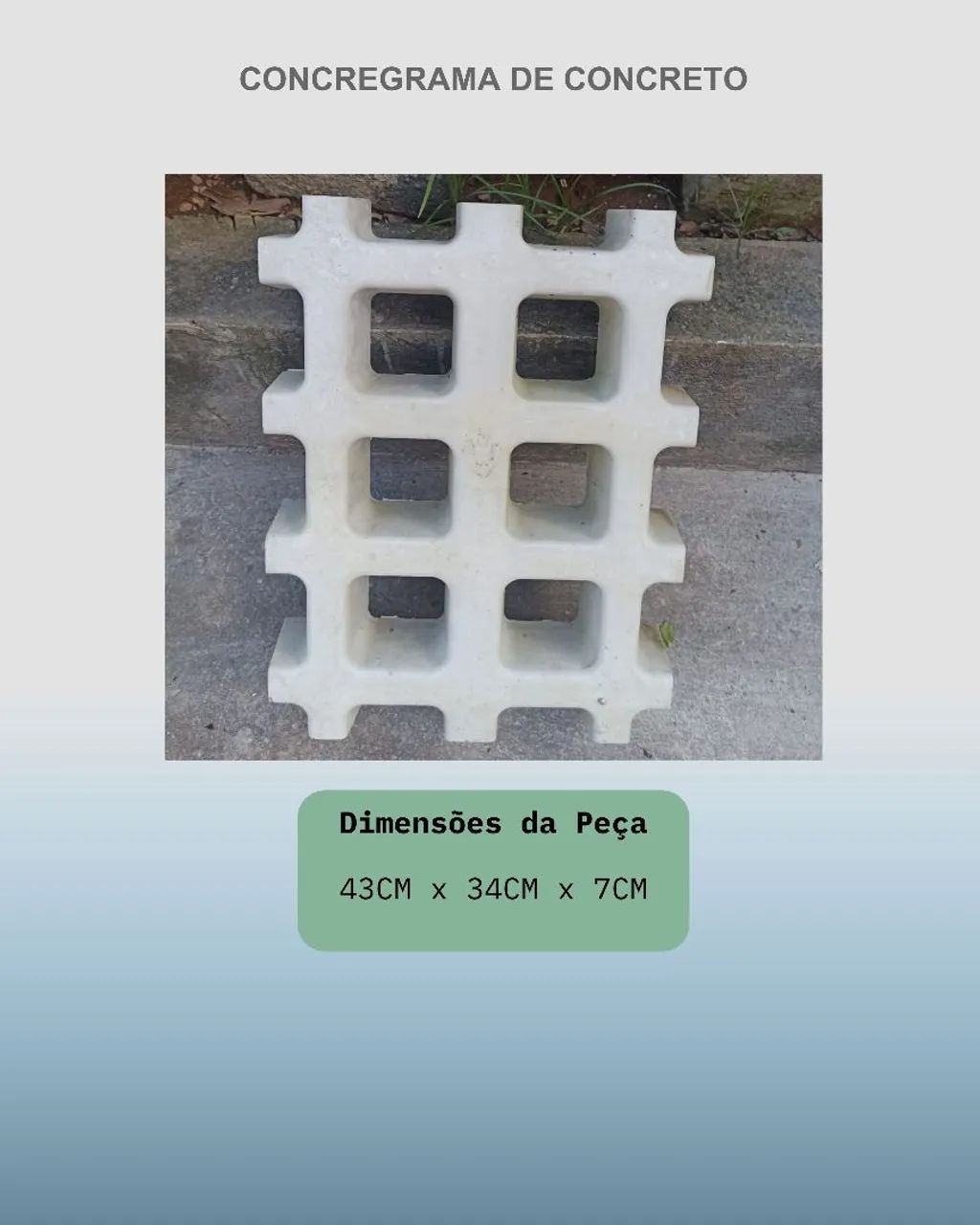 Comcregrama 34x43x7cm feito de concreto durmido não é prensado 
