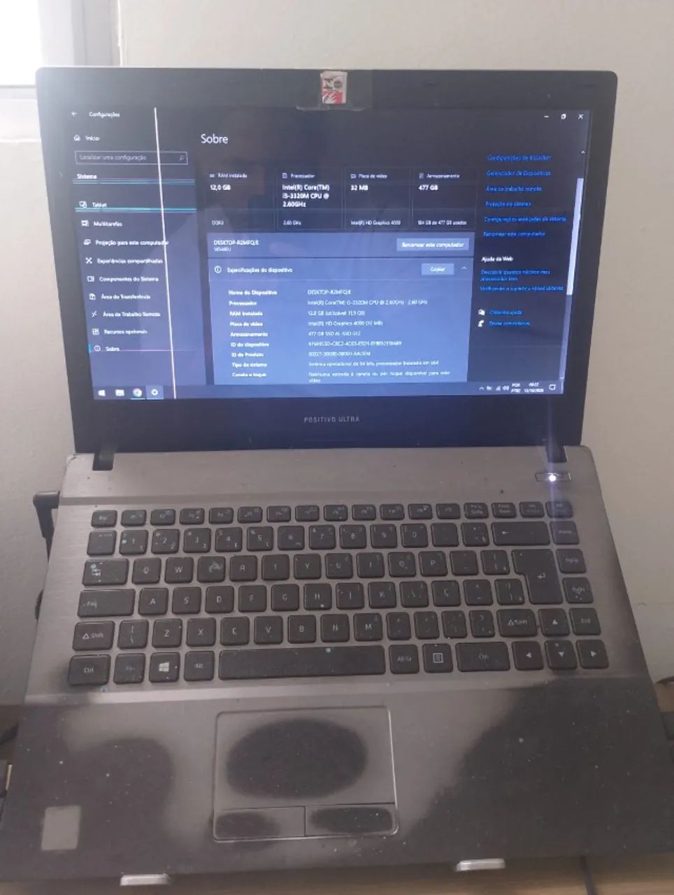 Notebook i5, 12gb ram e 512ssd