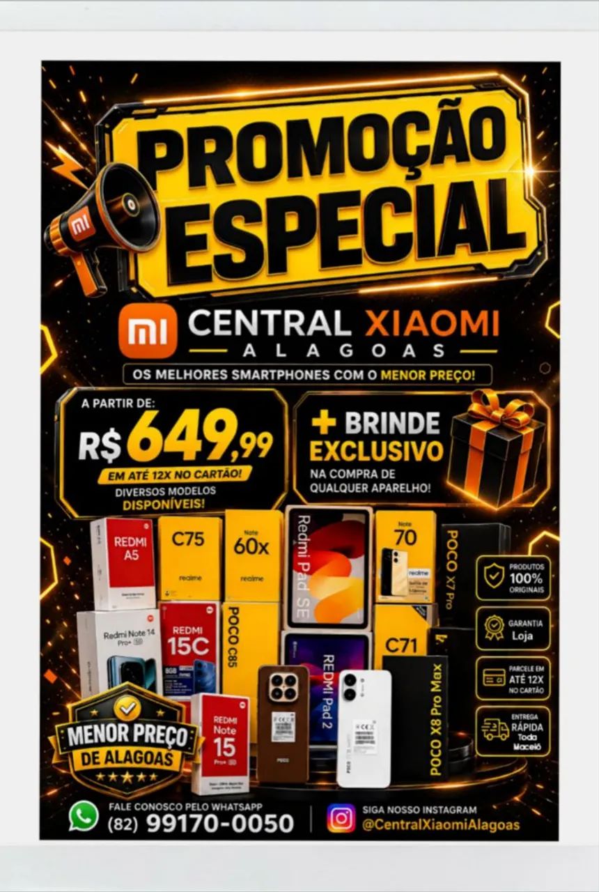 Xiaomi Redmi 15C, Note 14, Poco X8 Pro e Diversos Modelos Disponíveis 