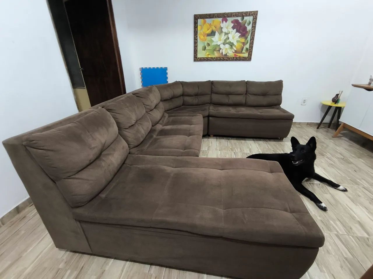 Sofá em suede 