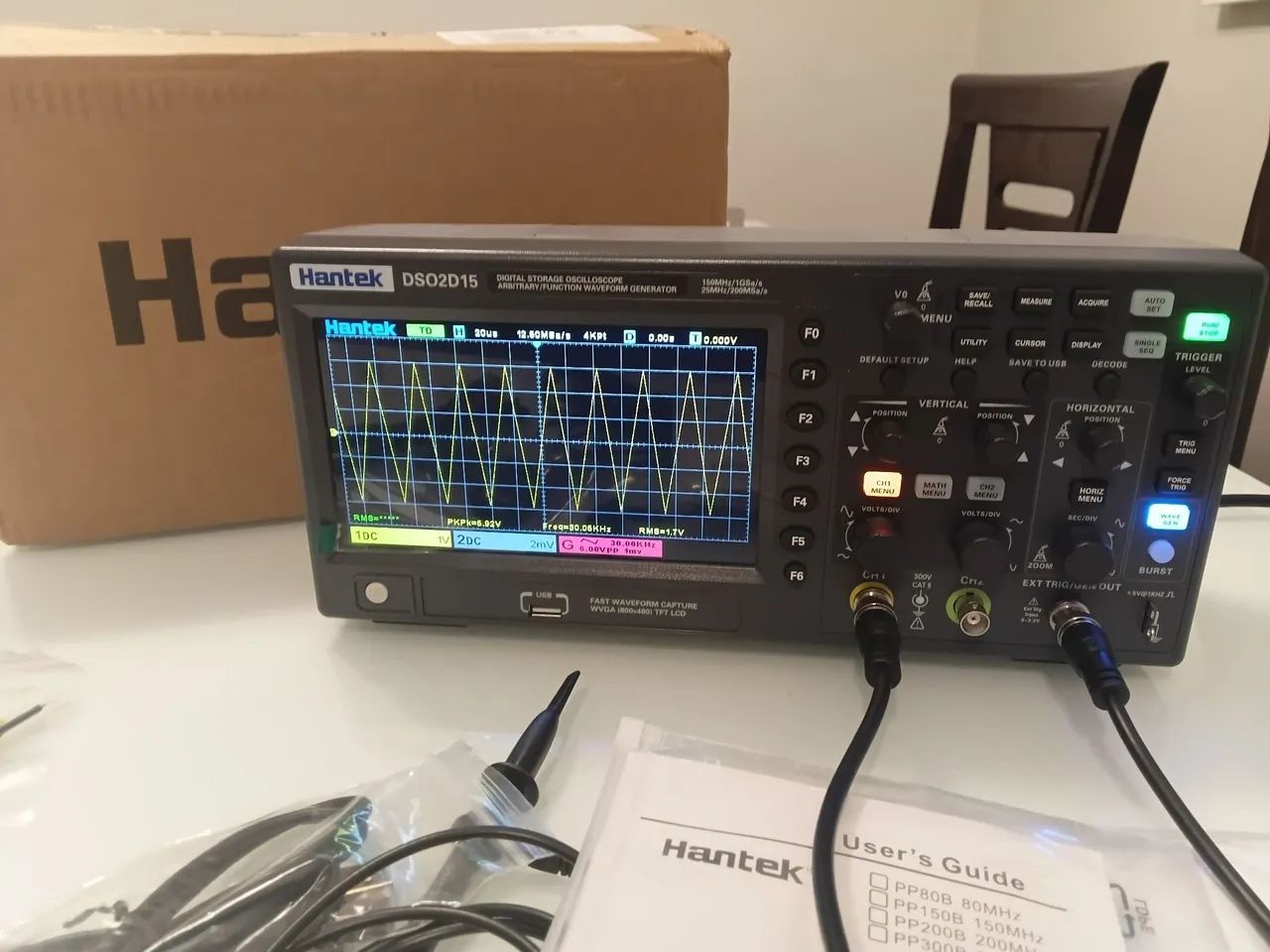 Osciloscópio Hantek DSO2D15 de 150 MHz novíssimo  - Foto 4