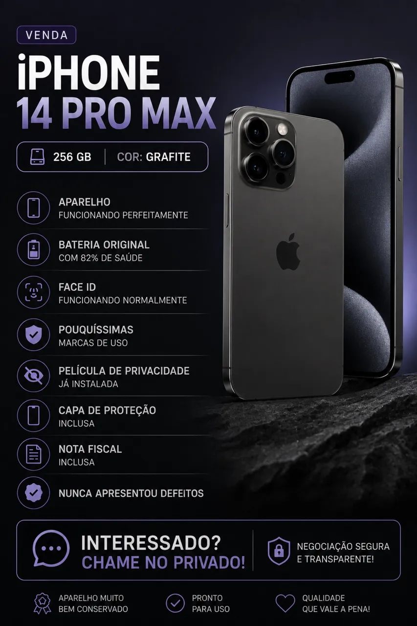 ? iPhone 14 Pro Max 256 GB Grafite