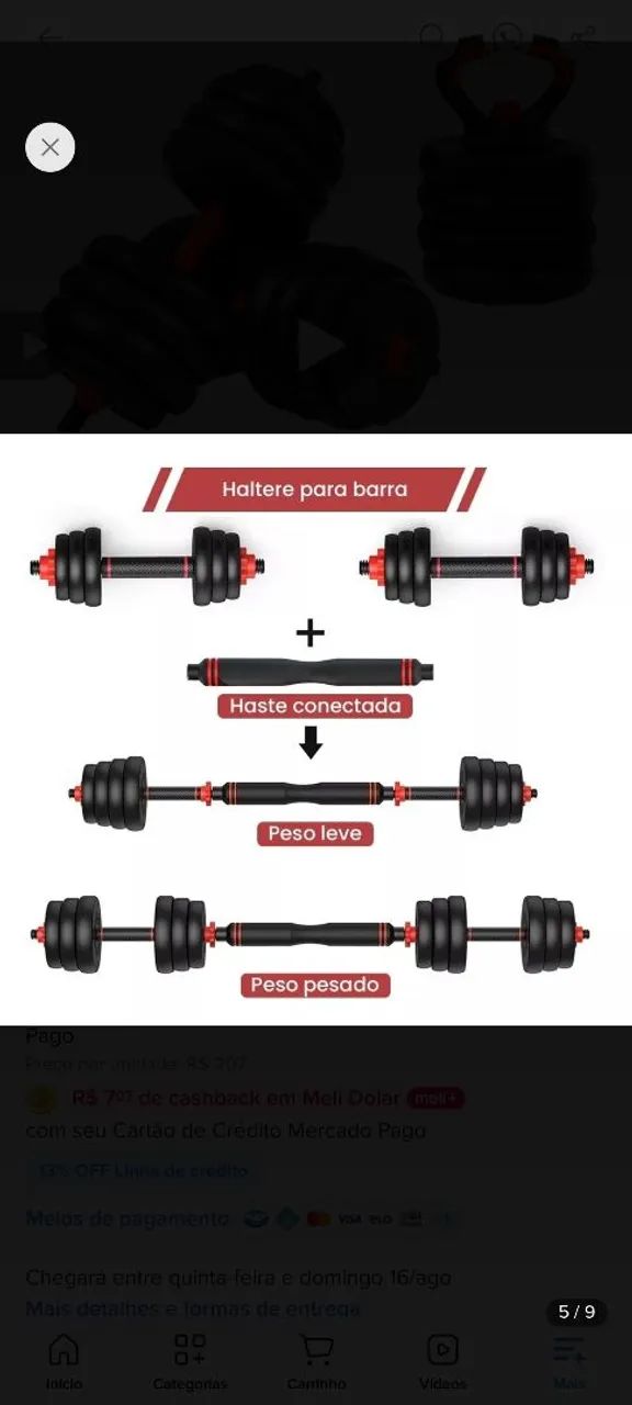 Kit Halteres 6 em 1 (40kg) - Foto 2