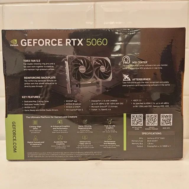 Placa de Vídeo MSI NVIDIA GeForce RTX 5060 Shadow 2X OC - 8GB - GDDR7 - DLSS - Ray Tracing - Foto 3