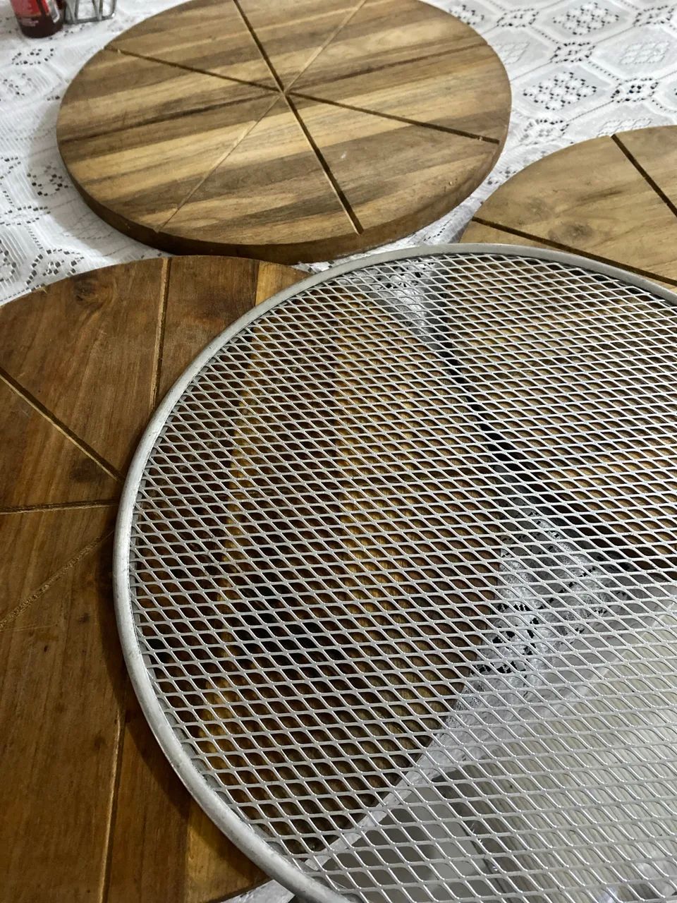3 Tábuas e 1 tela pizza redondas 40 cm