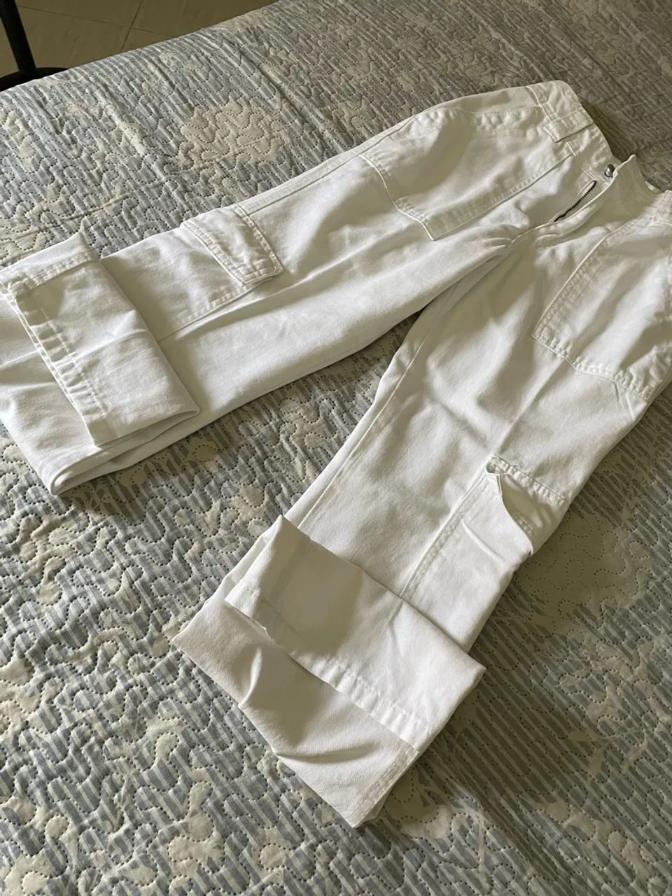 Calça Cargo Feminina Youcom Branca