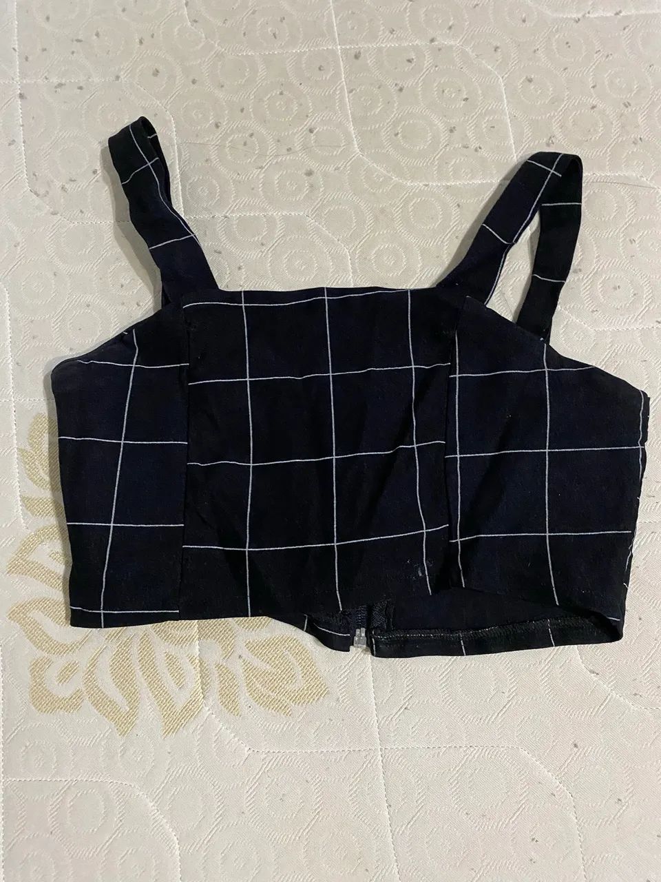 Conjunto cropped e short xadrez - Foto 3