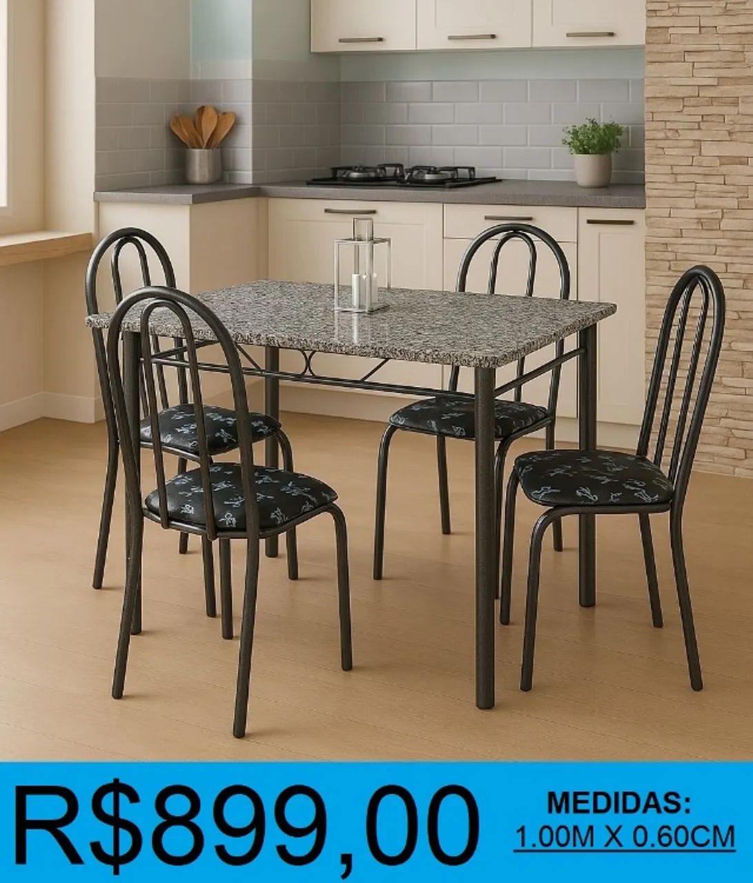 Mesa de granito com 4 cadeiras - a pronta entrega  - Foto 2