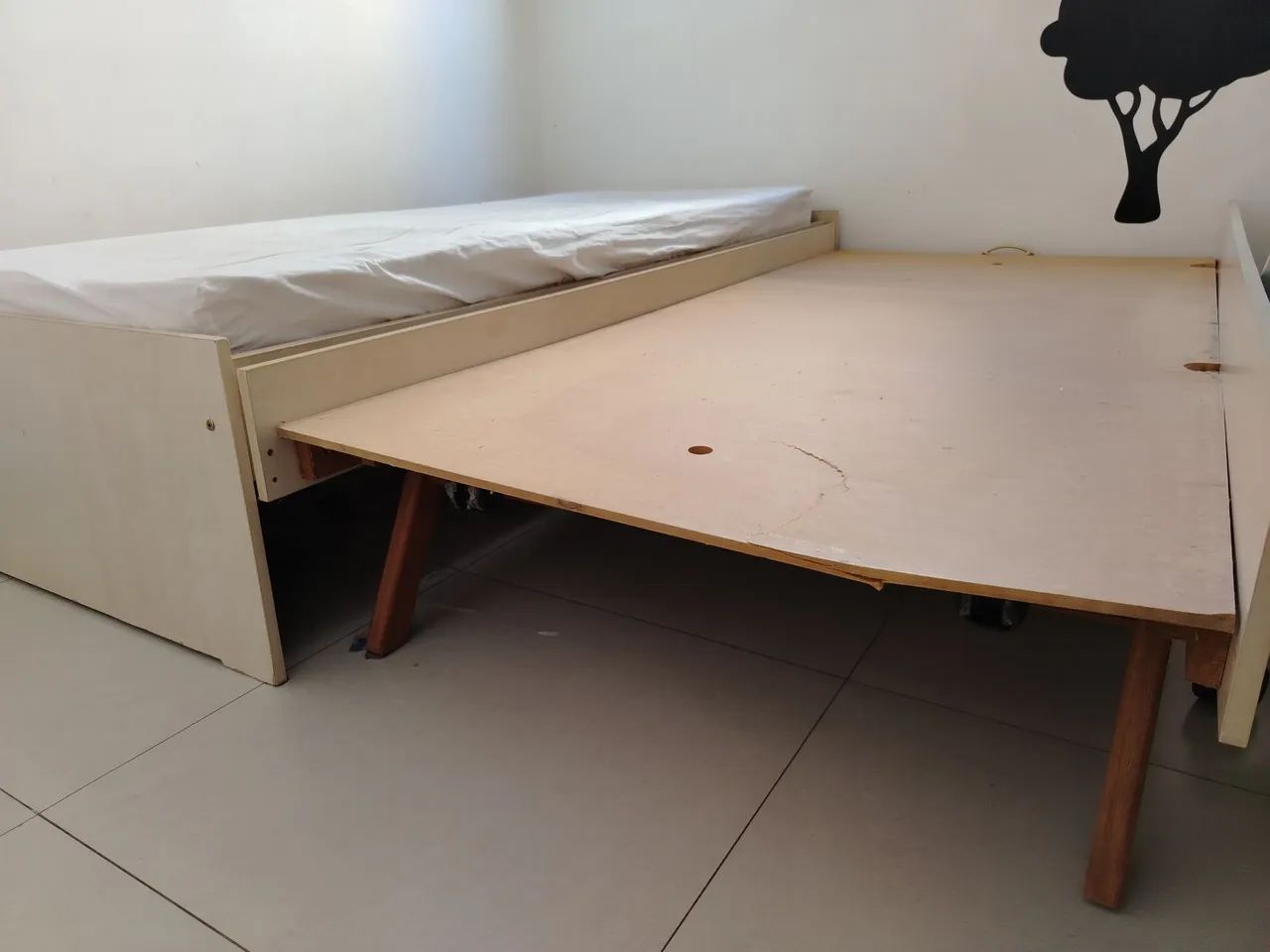 Cama de solteiro com auxiliar - 1 Colchão de brinde - Foto 4