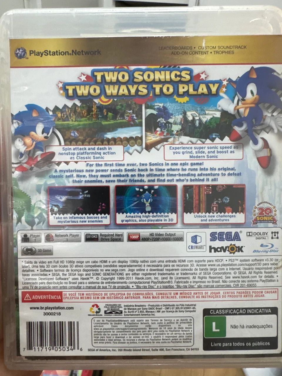 Sonic Generations PS3 Original  - Foto 2