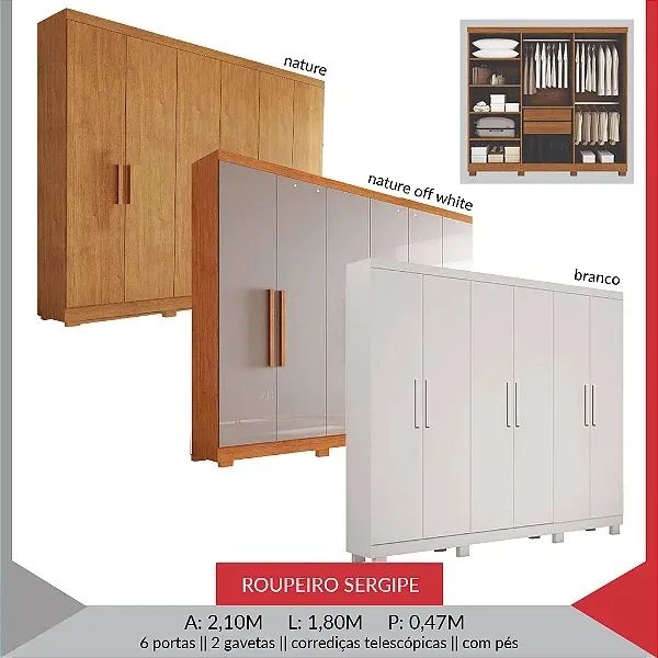 Guarda Roupa Sergipe 100% MDF - Promoção  - Foto 3