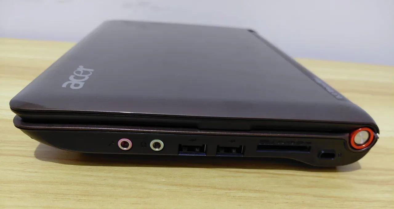 RARIDADE Netbook Acer Aspire One modelo ZG5 compacto, cor marrom FUNCIONAMENTO PERFEITO! - Foto 4