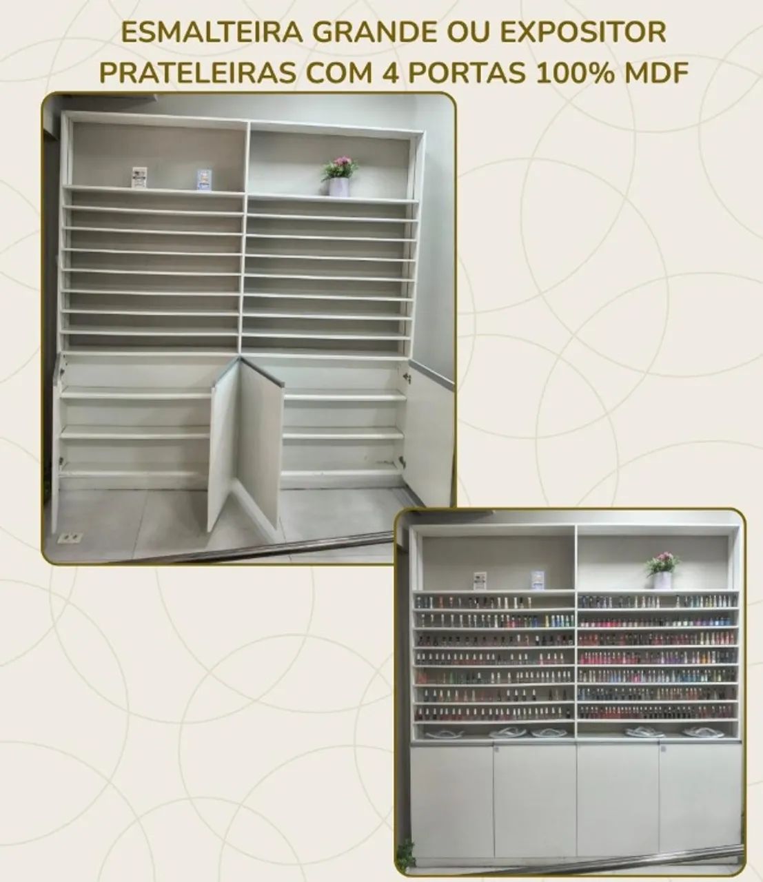 Esmalteira grande / expositor MDF com 4 portas