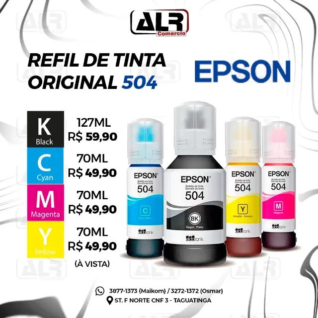 REFIL DE TINTA ORIGINAL EPSON T504 ECOTANK