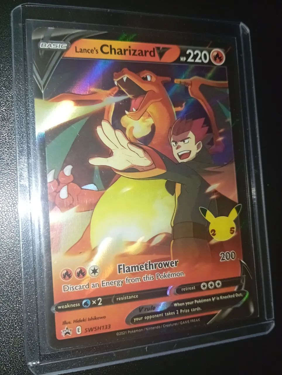 Carta Pokémon Charizard V do Lance inglês Original NM