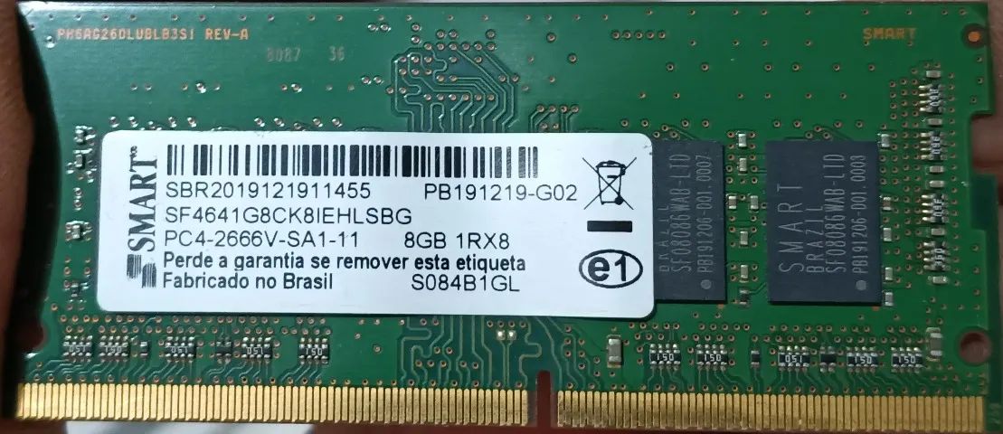 Memória 8GB para notebook