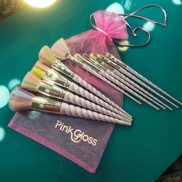 Pincéis Unicórnio ? Pink Gloss 10 peças 