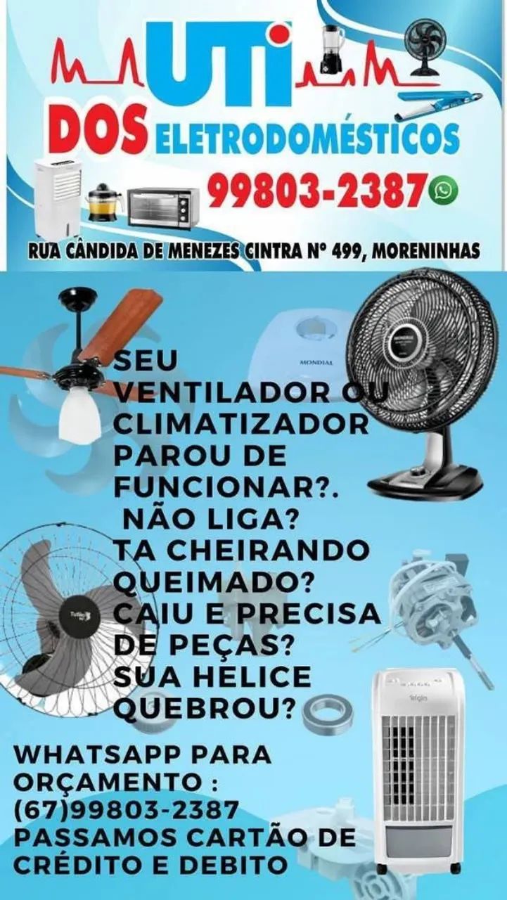 Conserto e manutenção de ventiladores e climatizadores