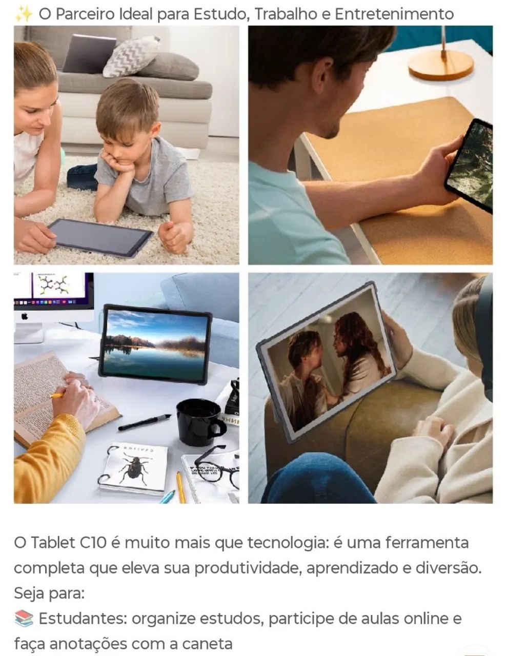 Tablet C10 acompanha tudo que você precisa; - Foto 5