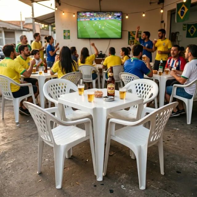 Cadeiras de Plástico Com Braço - Jogo Formosa Branco - Foto 2