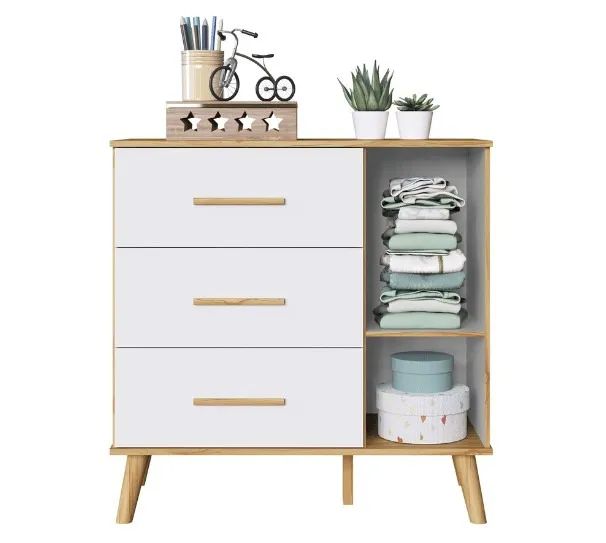 Comoda Infantil Sky 4 Gavetas e 1 Porta Lisa, 100% MDF - Praia Moveis - Foto 3