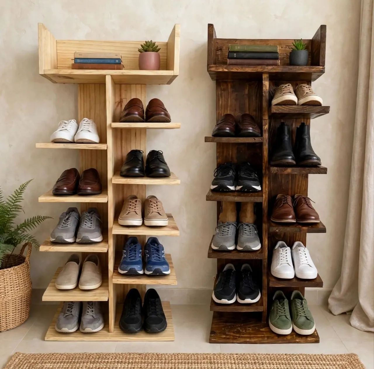 Sapateira rústica vertical