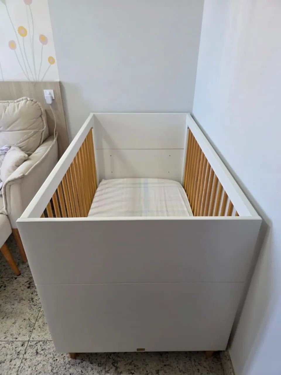 Berço Haus Branco + Colchão - Foto 3