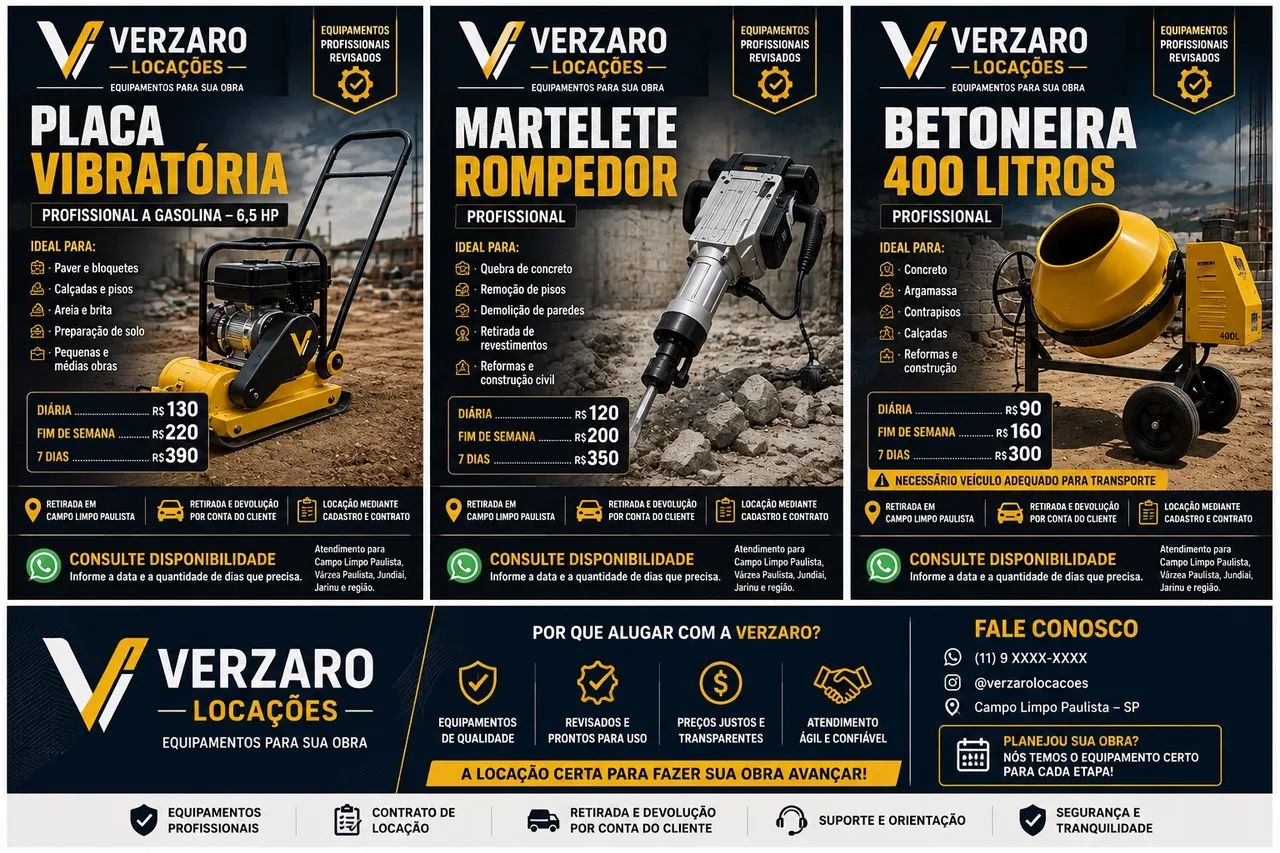 ALUGUEL DE PLACA VIBRATÓRIA