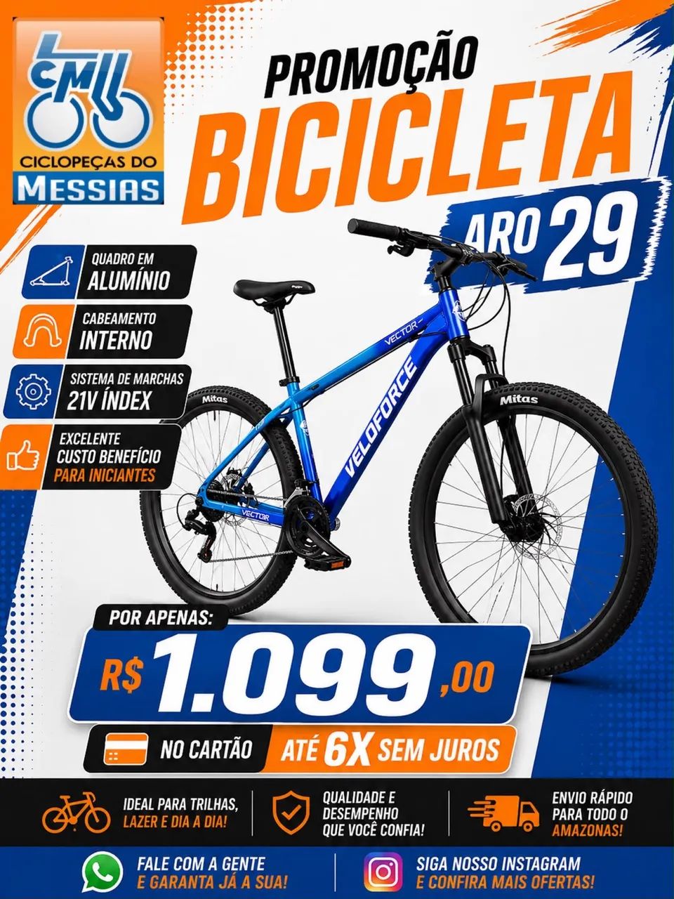 Promoção BICICLETA ARO 29 VELOFORCE freio a disco  - Foto 2