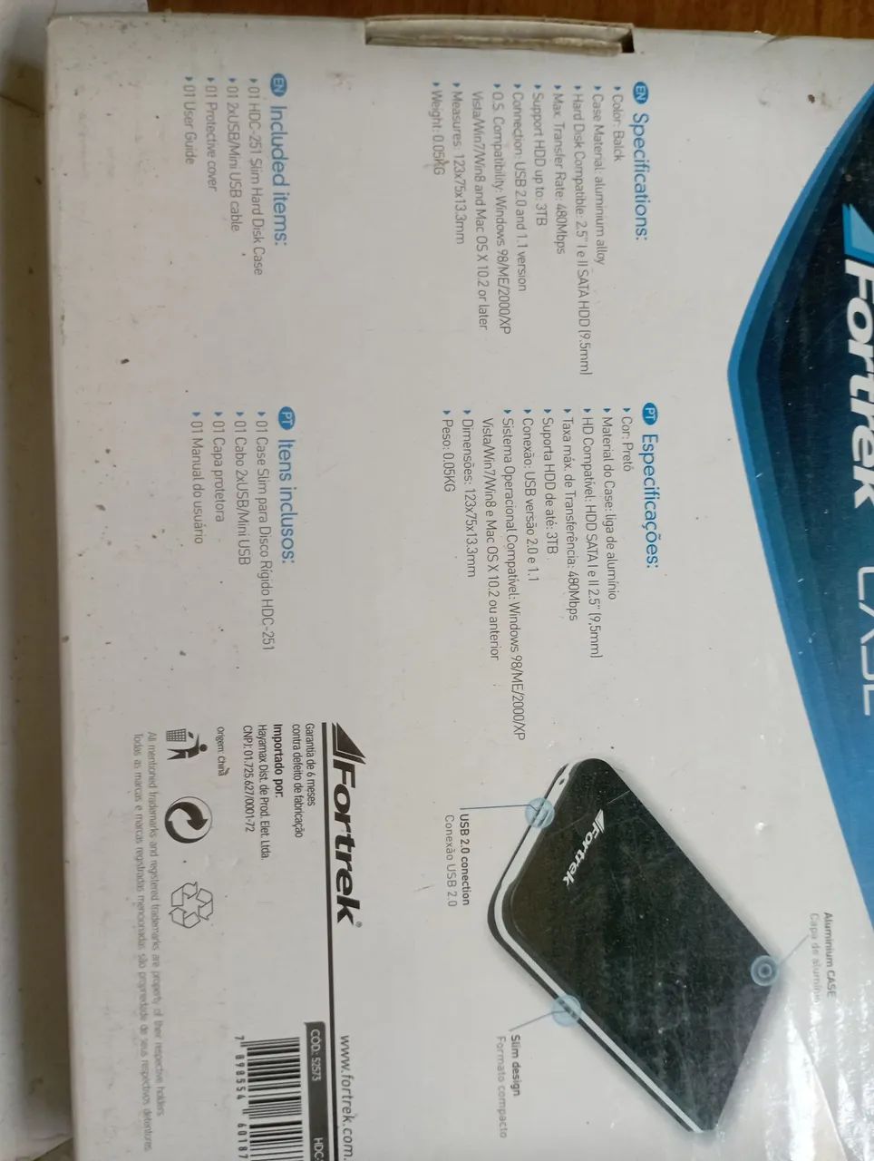 Case para HD externo satav9.5mm  - Foto 3