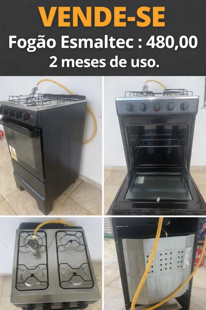 Fogão Esmaltes - 2 meses de Uso + Mangueira  - Foto 4