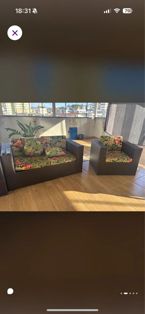 Conjunto de sofá fibra para jardim 