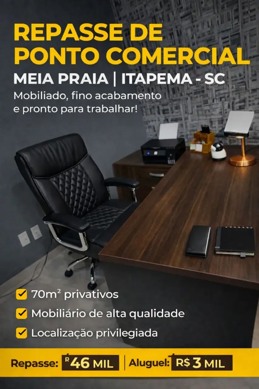 Repasse Ponto Comercial Mobiliado Meia Praia Itapema