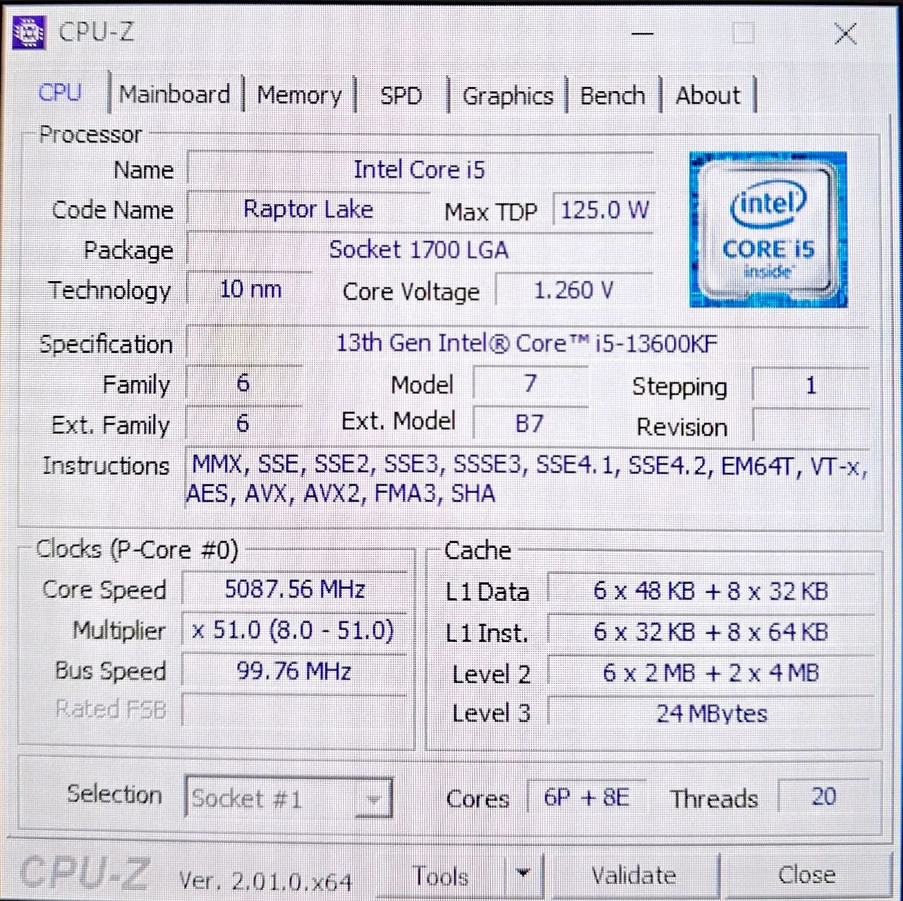 Processador Intel Core i5-13600KF 5.1GHz 14 Cores 20 Threads