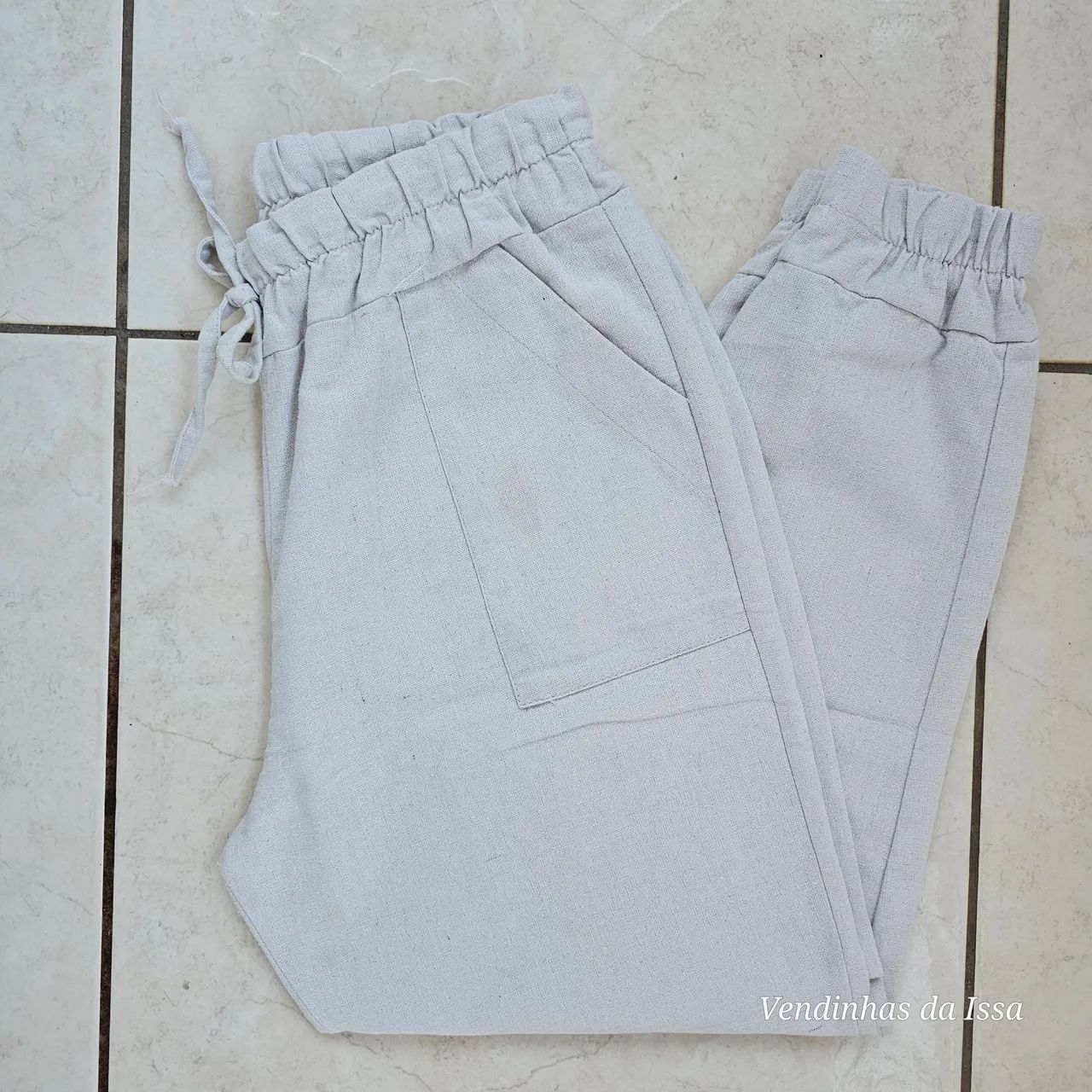 Calça Feminina de Linho Estilo Jogger - Foto 4