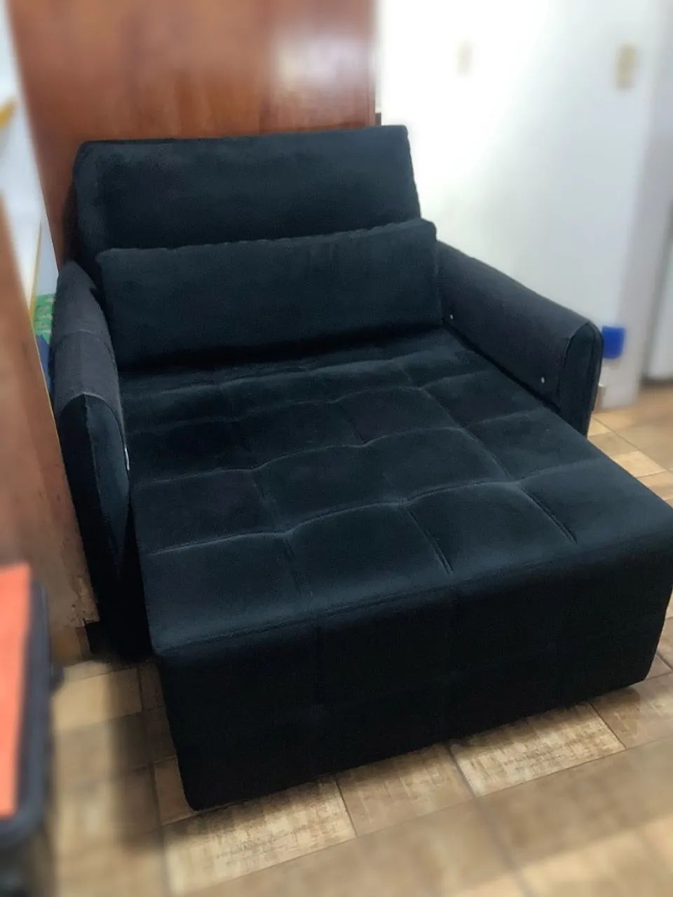 Sofá 2 lugares reclinável preto - seminovo