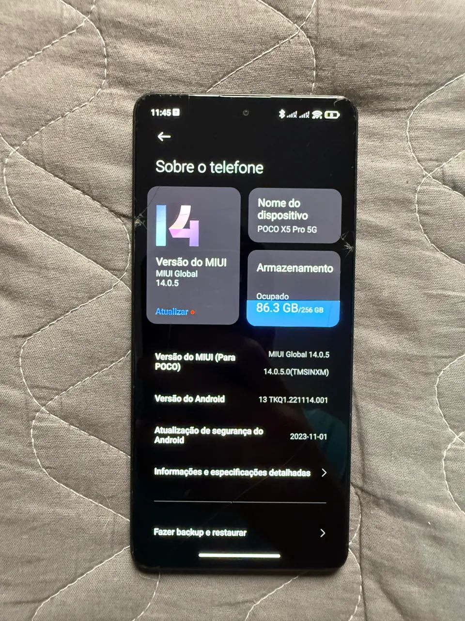 POCO X5 Pro 5G 256GB Preto - Funcionando - Tela Trincada - Foto 4