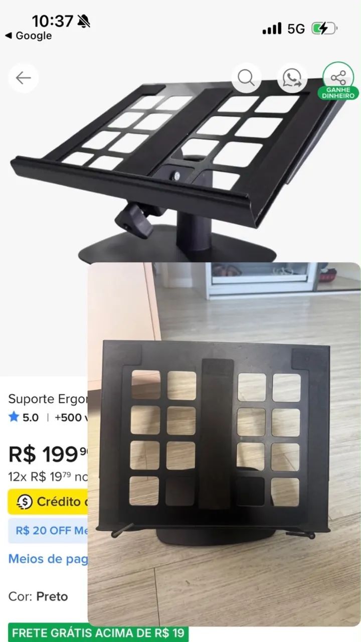 Suporte para notebook de ferro