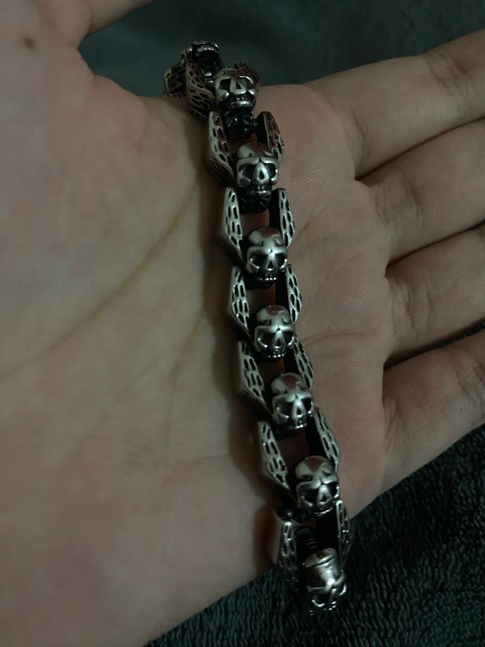 Pulseira de Prata - Caveira - Foto 2