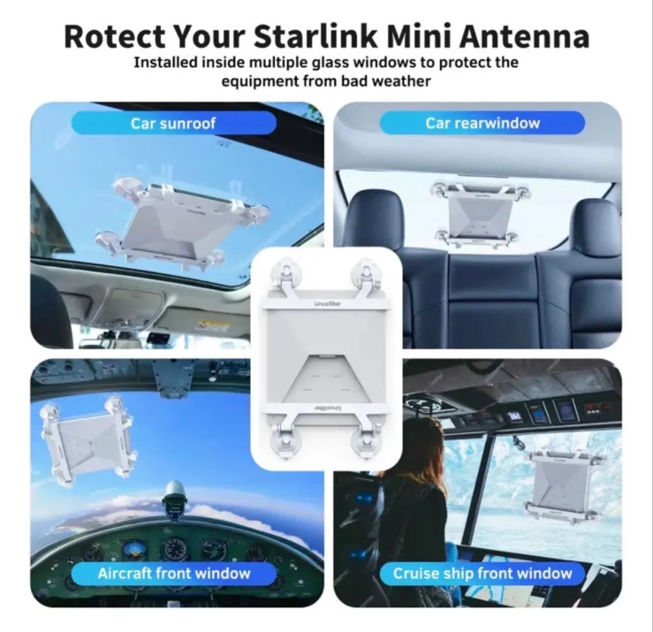 Suporte Para Starlink Com 4 Ventosas Linkstar - Foto 5
