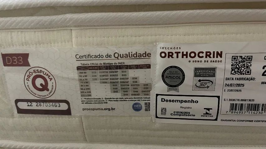 Colchão Casal D33 Orthocrin  - Foto 4