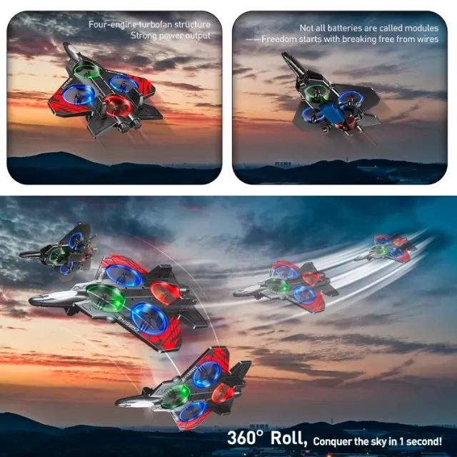 Drone Jato ABS Max Controle Remoto Avião a Jato Isopor Super Estável Residencial - Foto 5