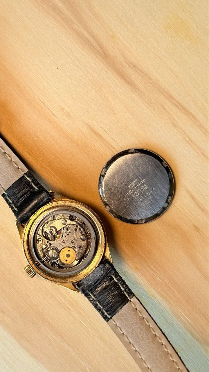 Relógio Technos Vintage Mecânico a Corda - 17 Rubis Impecável - Foto 3