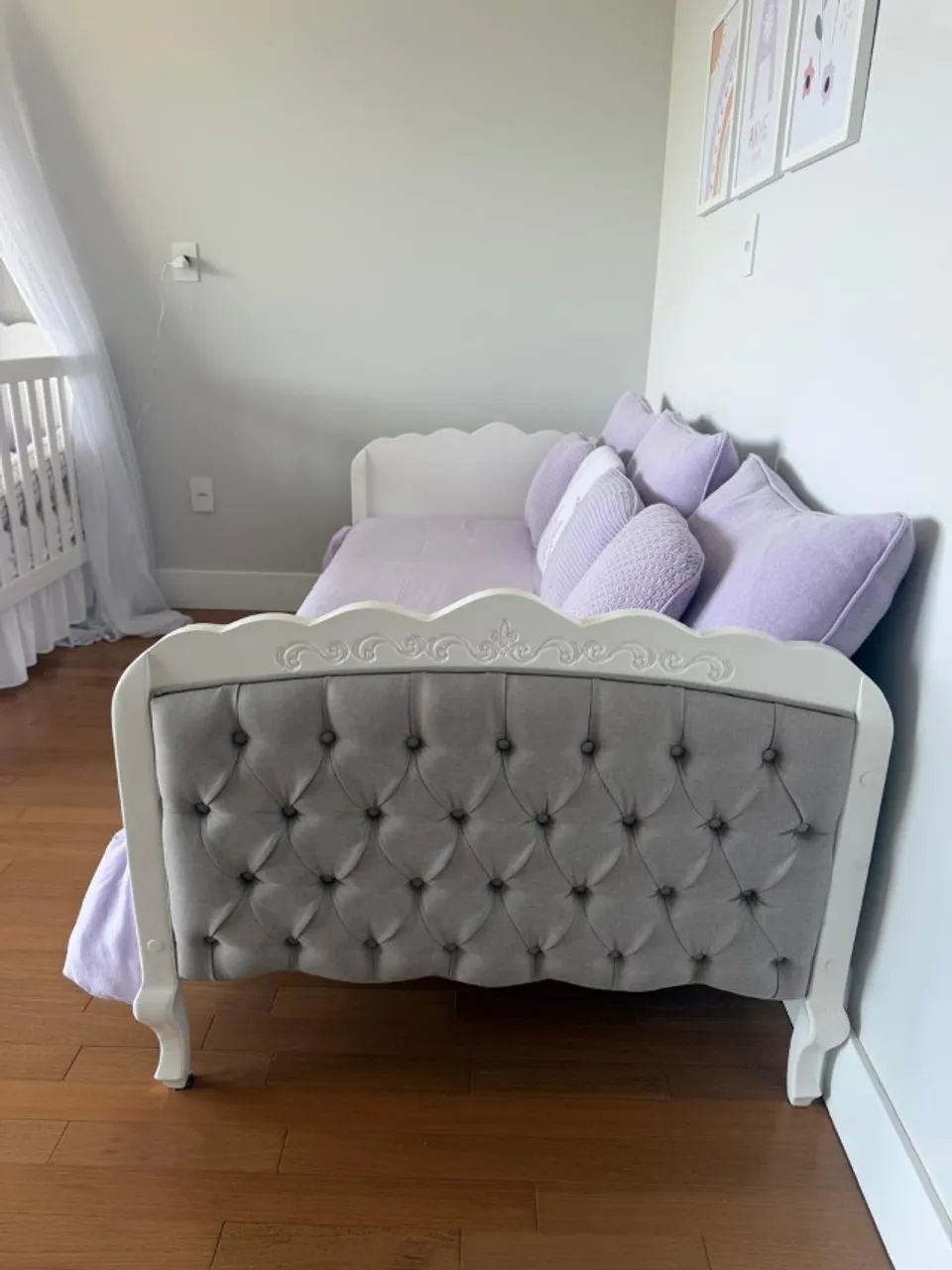 Cama Babá /Sofá Provençal Versailles Linho Cru - Timber - Foto 2