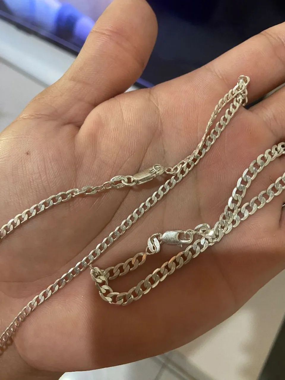 Corda e pulseira de prata 925,banhada.  - Foto 2